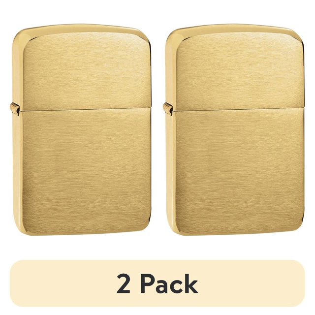 (2 pack) Zippo 1941 Replica Brushed Brass Pocket Lighter