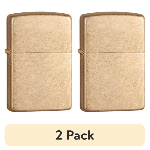 (2 pack) Zippo Armor Tumbled Brass Pocket Lighter