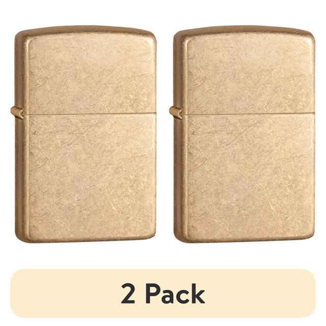 (2 pack) Zippo Armor Tumbled Brass Pocket Lighter