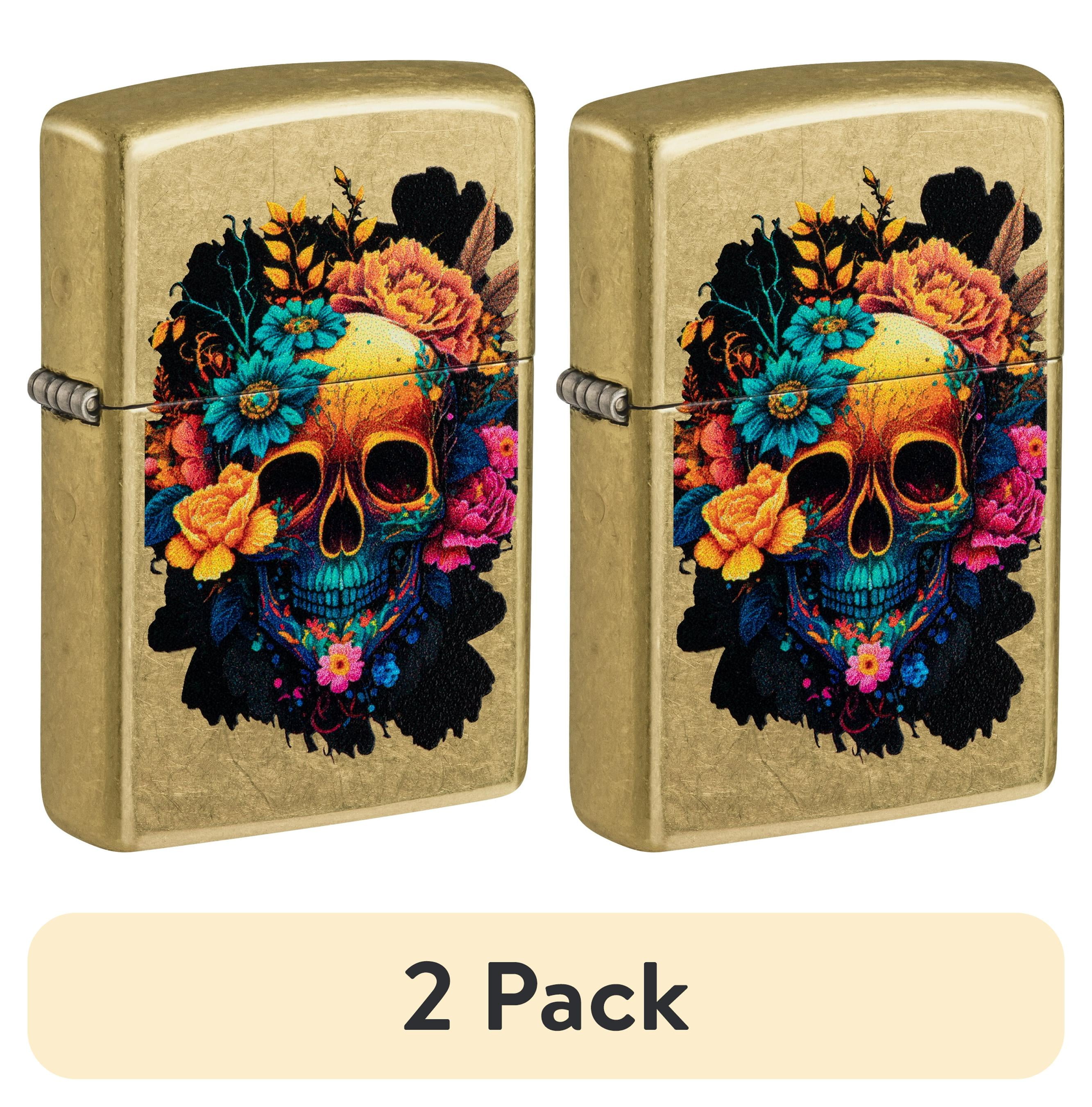 satopikoページ Zippo Skull and Flame Design Street Chrome Windproof Lighter
