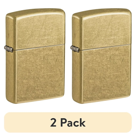 (2 pack) Zippo Classic Street Brass Pocket Lighter