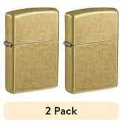 2 pack Zippo Classic Street Brass Pocket Lighter