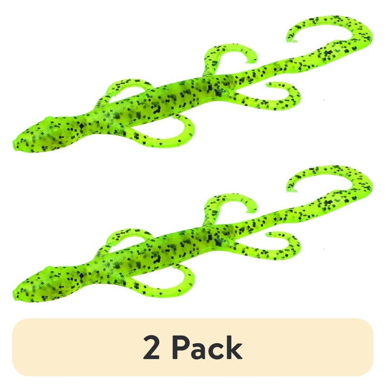 Zoom 2 Pack Lizard 6 Inch Chartreuse Pepper Soft Plastic Fishing