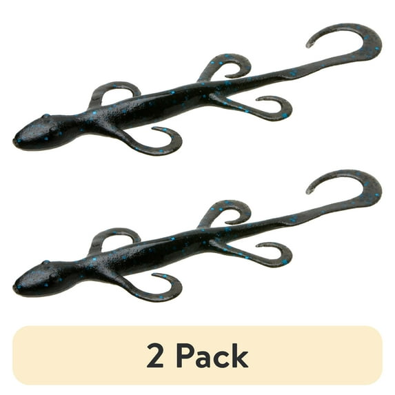 (2 pack) Zoom Lizard Fishing Bait, Blueberry, 6”, 9-pack, Soft Baits