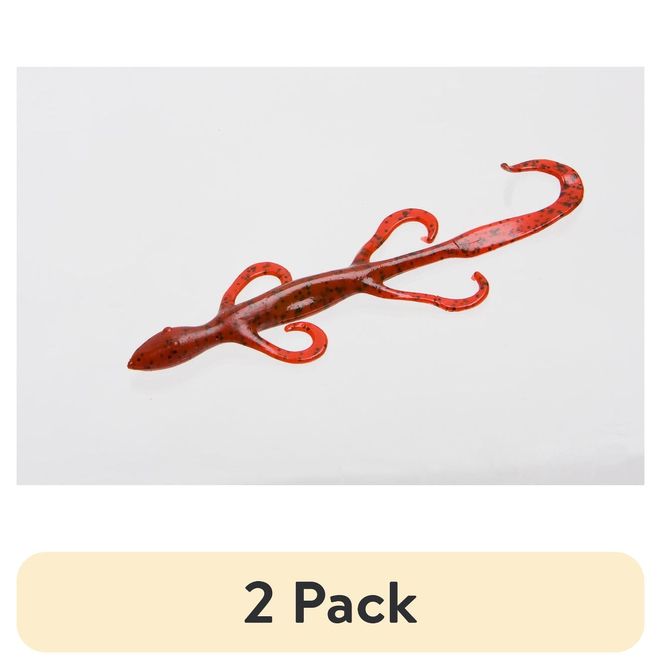 (2 pack) Zoom Lizard Fishing Bait, Tomato, 6”, 9-pack, Soft Plastics