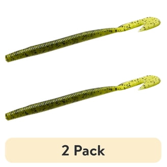 Zoom Trick Worm Freshwater Bass Fishing Soft Bait, Yellow, 6 1/2