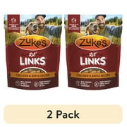 2 pack Zukes Lil Links Soft Dog Training Treats, Natural Chicken & Apple Recipe, Tender Chews, 6 oz Pouch