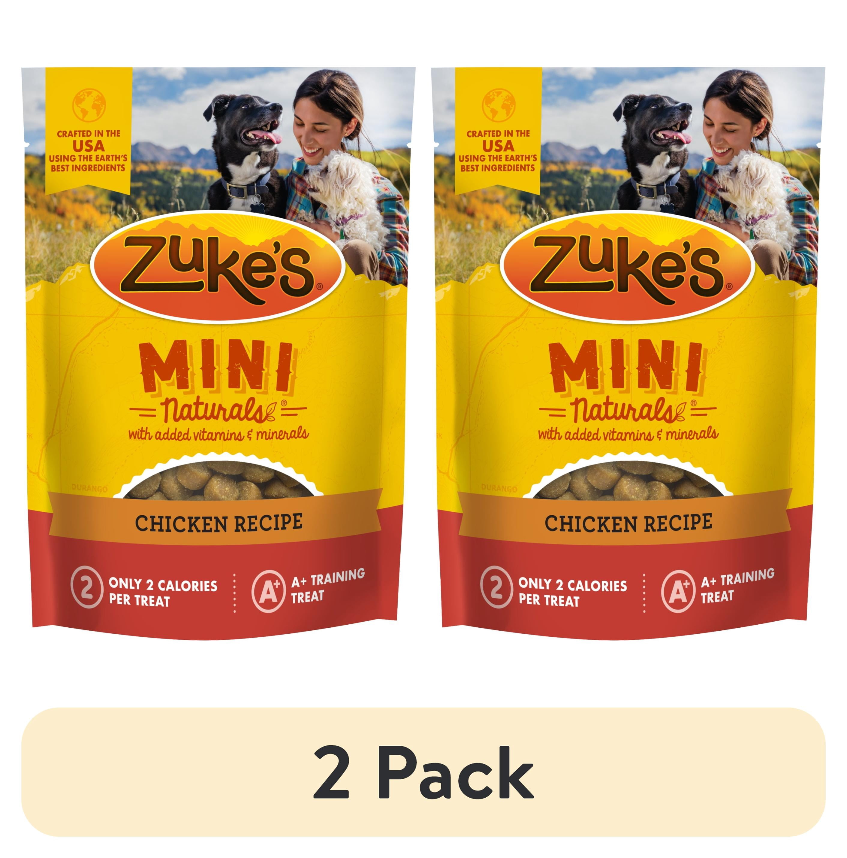 (2 pack) Zuke's Mini Naturals Soft Dog Training Treats, Real Chicken Recipe Tender Chews, 16 oz Pouch