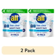 2 pack all free clear MIGHTY PACS The Original Laundry Detergent Pacs for Sensitive Skin, 39 Count