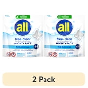 2 pack all free clear MIGHTY PACS The Original Laundry Detergent Pacs for Sensitive Skin, 39 Count