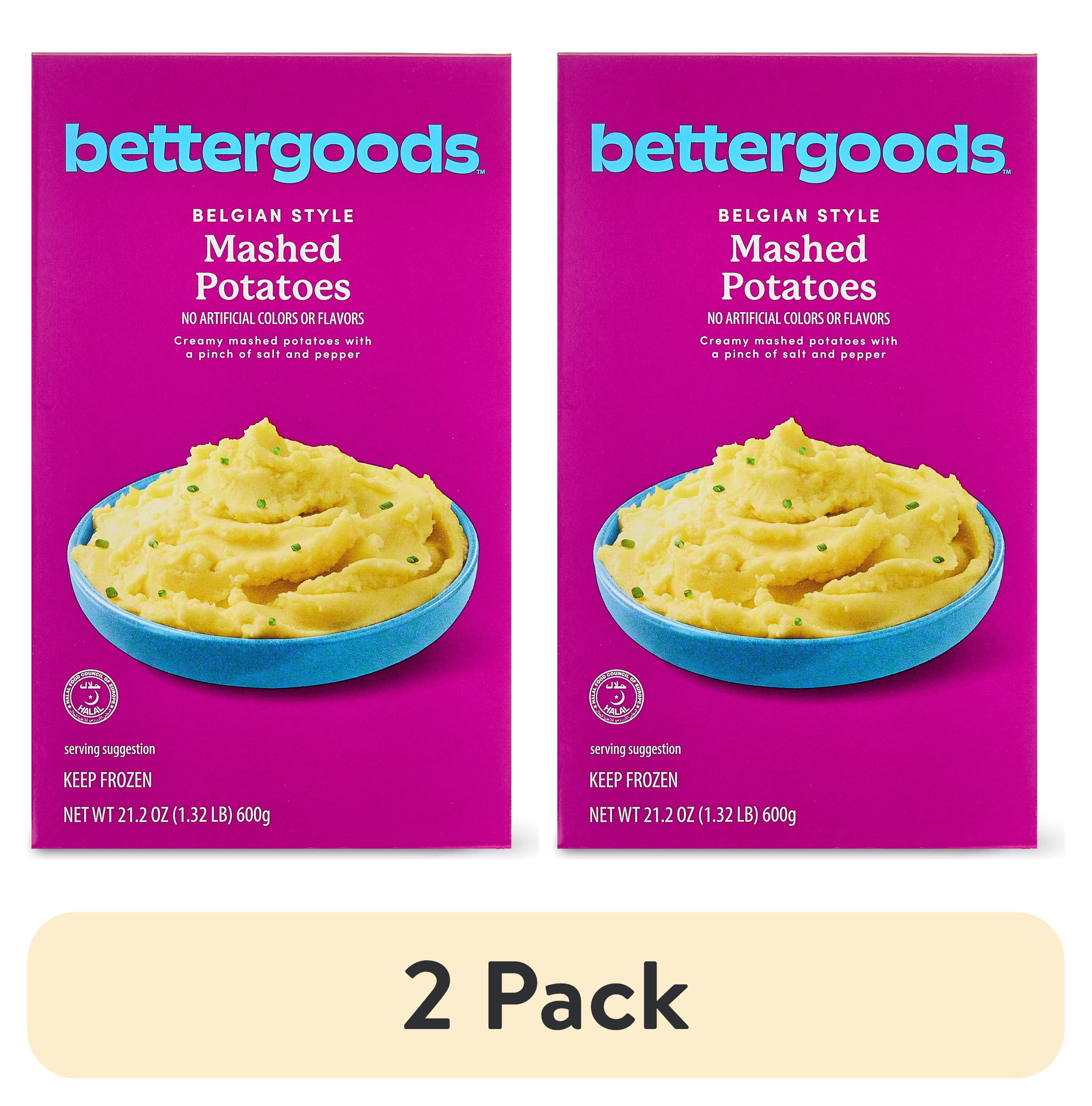 (2 pack) bettergoods Belgian Style Mashed Potatoes, 21.2 oz (Frozen)