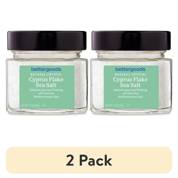(2 pack) bettergoods Cyprus Flake Sea Salt, 3.5 oz