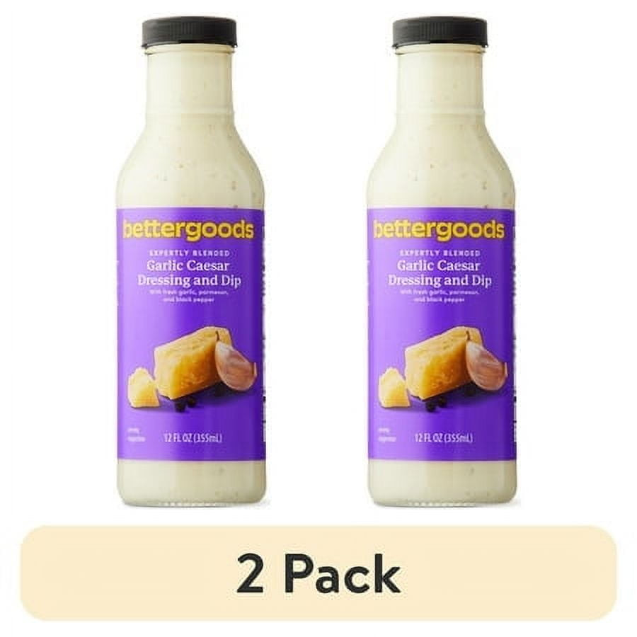 (2 pack) bettergoods Garlic Caesar Dressing and Dip, 12 fl oz