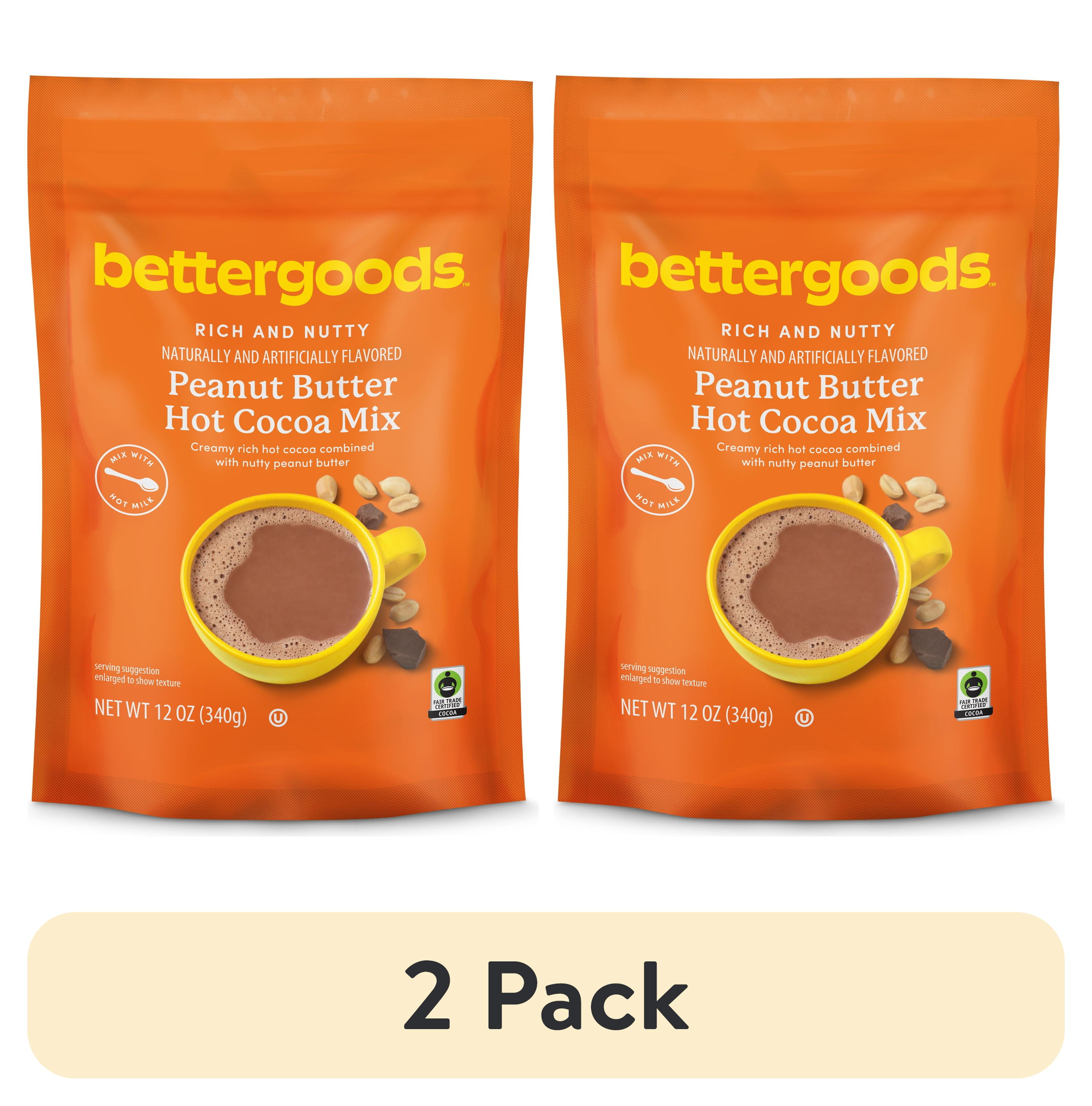 (2 pack) bettergoods Peanut Butter Hot Cocoa Mix, 12 oz