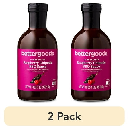 (2 pack) bettergoods Raspberry Chipotle BBQ Sauce, 18 oz