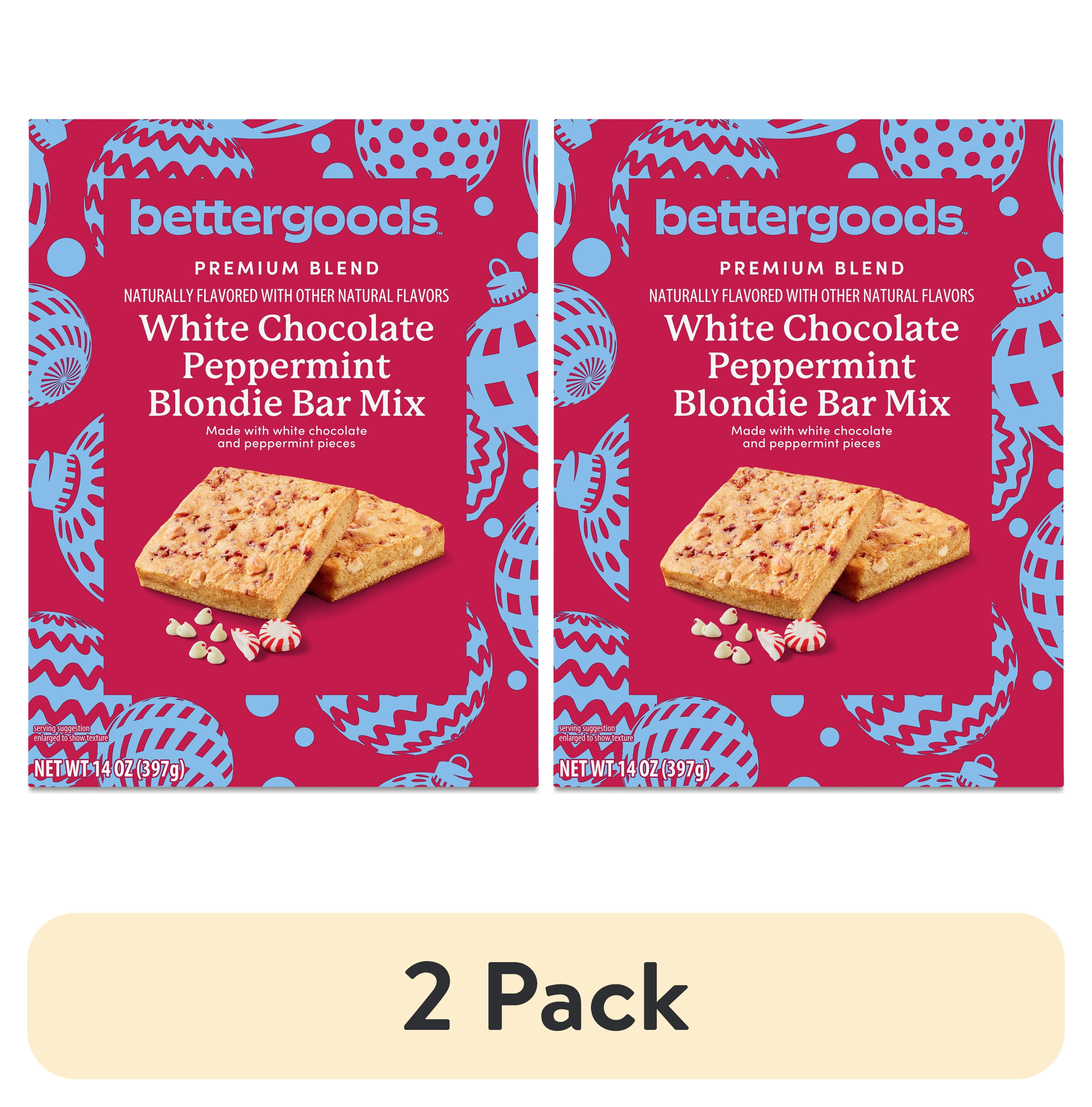 (2 pack) bettergoods White Chocolate Peppermint Blondie Bar Mix, 14 oz