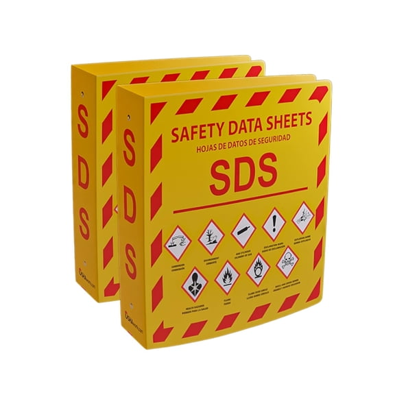 2-pack, binder - 2024 requirements, heavy-duty 3 inch, 3 ring safety data sheet binder