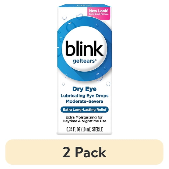 (2 pack) blink Gel Tears Lubricating Eye Drops 10 mL