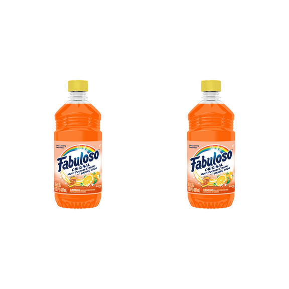 2 pack bottles Fabuloso Original Orange Scent Multi-Purpose Cleaner( 16.5 oz x 2 )