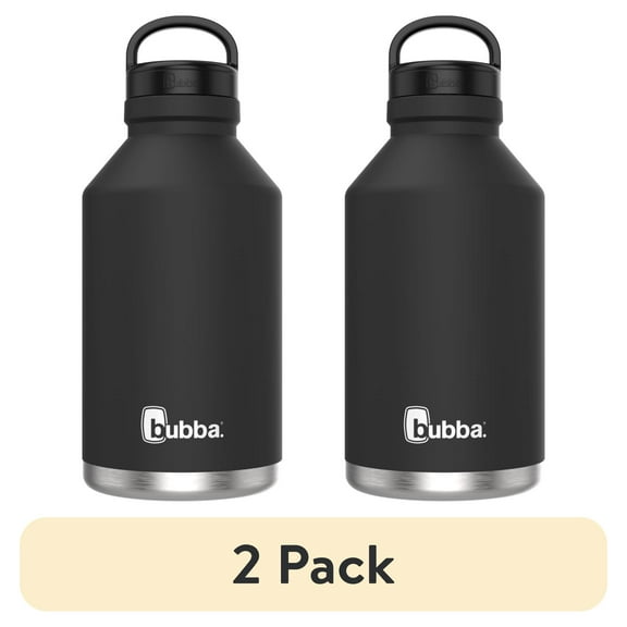 (2 pack) bubba Growler Stainless Steel Water Bottle Wide Mouth Rubberized Licorice, 64 fl oz.
