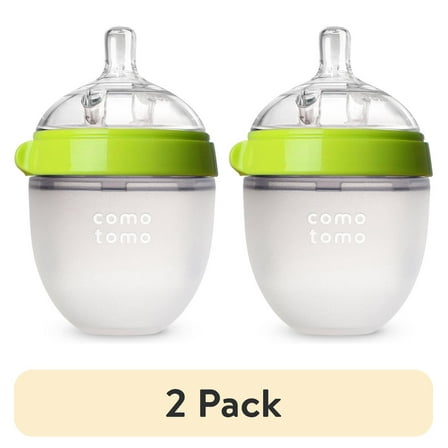 (2 pack) comotomo Baby Bottle, 5oz, Green, 2 Pack