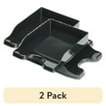 thumbnail image 1 of (2 pack) deflecto Docutray Multi-Directional Stacking Tray Set, Two Tier, Polystyrene, Black, 1 of 5
