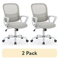 thumbnail image 1 of (2 pack) edx Desk Chair with Ergonomic Lumbar Support for Home, Office, Bedroom, 250lbs, Grey, 1 of 8