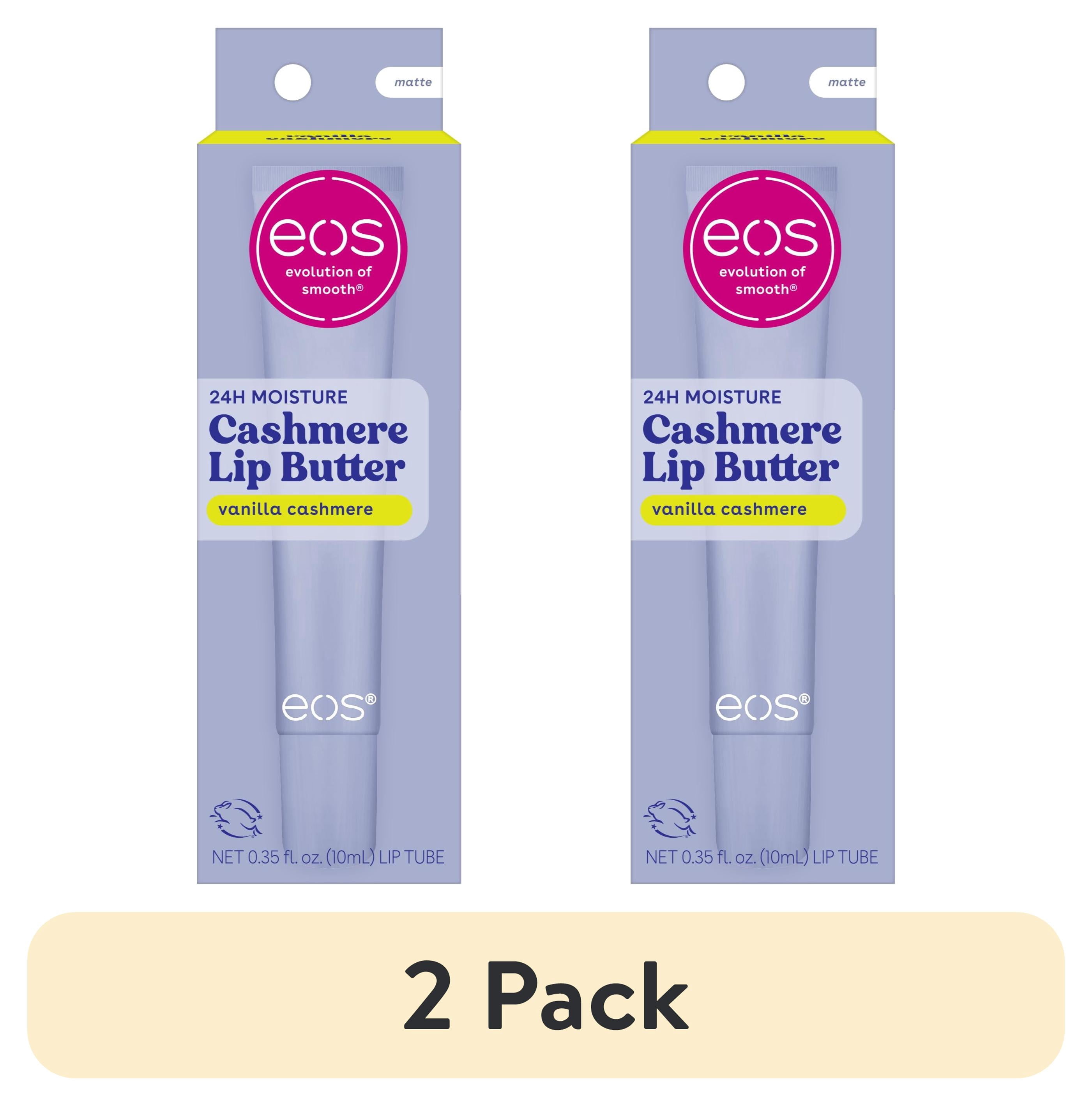 (2 pack) eos Cashmere Lip Butter, Vanilla Cashmere, Smooth & Hydrating Lip Butter with Peptides, 0.35 fl oz