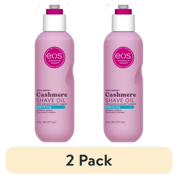 (2 pack) eos Cashmere Shave Oil for Smooth Skin - Fresh & Cozy - 6 fl oz
