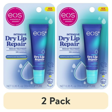 (2 pack) eos Hero Lip Repair, Extra Dry 24HR Treatment, Overnight Moisture, 0.35 fl oz