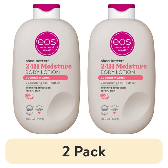 (2 pack) eos Shea Better Body Lotion - Coconut Waters, Made for Dryness, 16 fl oz.