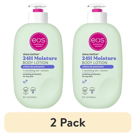 (2 pack) eos Shea Better Body Lotion- Creme de Pistachio, Soothes Dry Skin, 16 fl oz