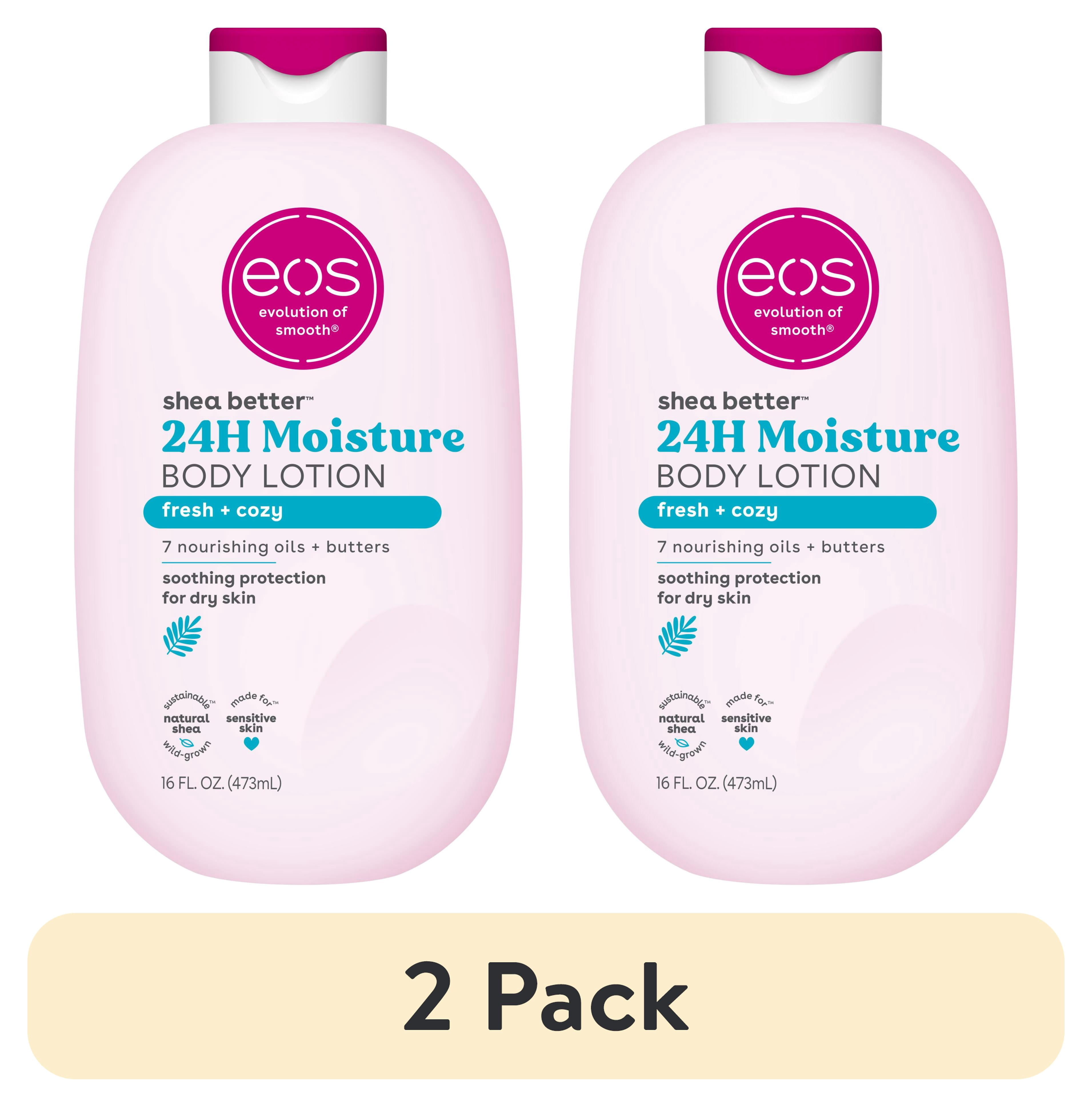 (2 pack) eos Shea Better Body Lotion- Fresh & Cozy, 24H Moisture for Dry Skin, 16 fl oz