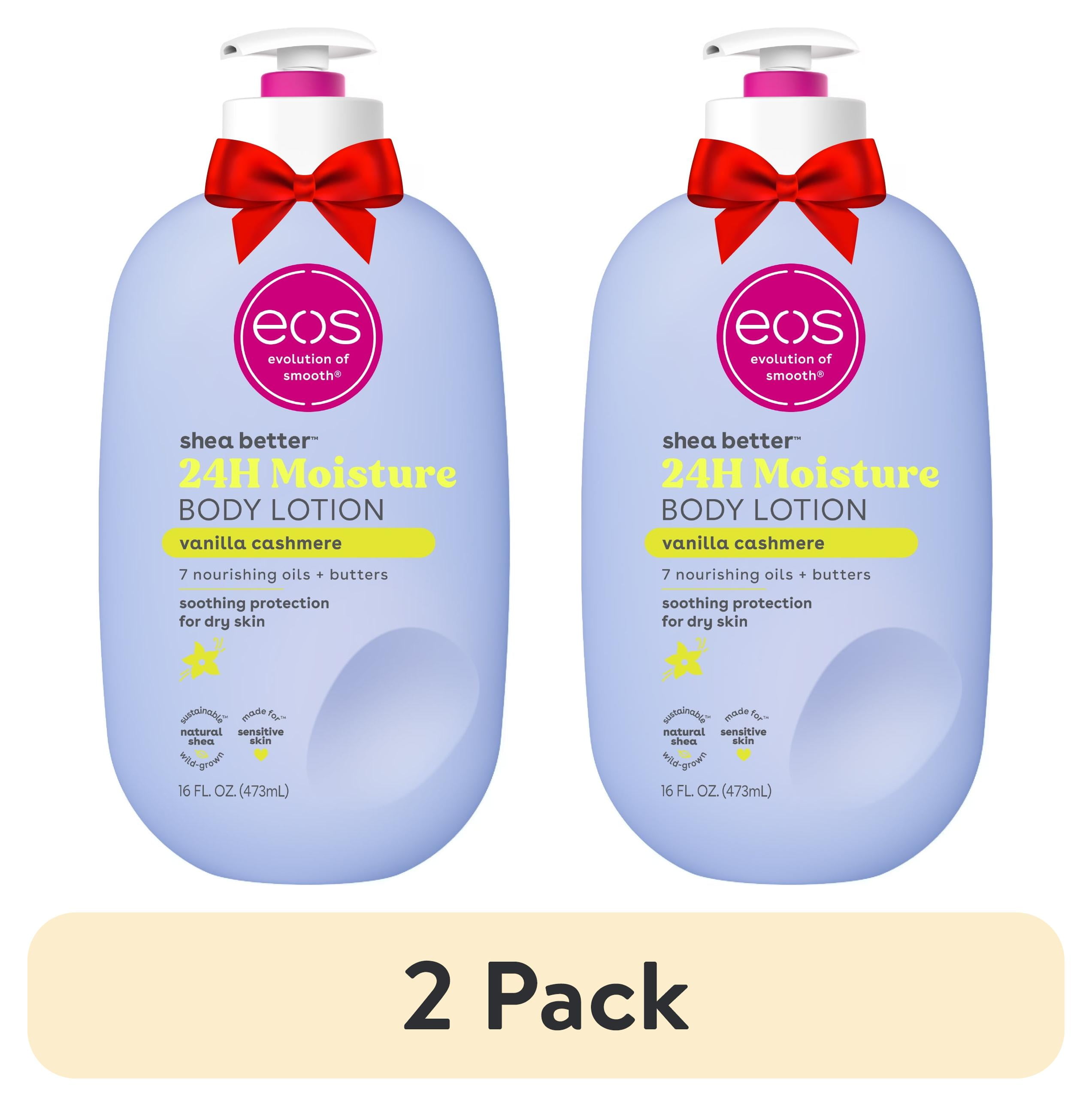 (2 pack) eos Shea Better 24H Moisture Body Lotion, Vanilla Cashmere, for Dry Skin, 16 fl oz