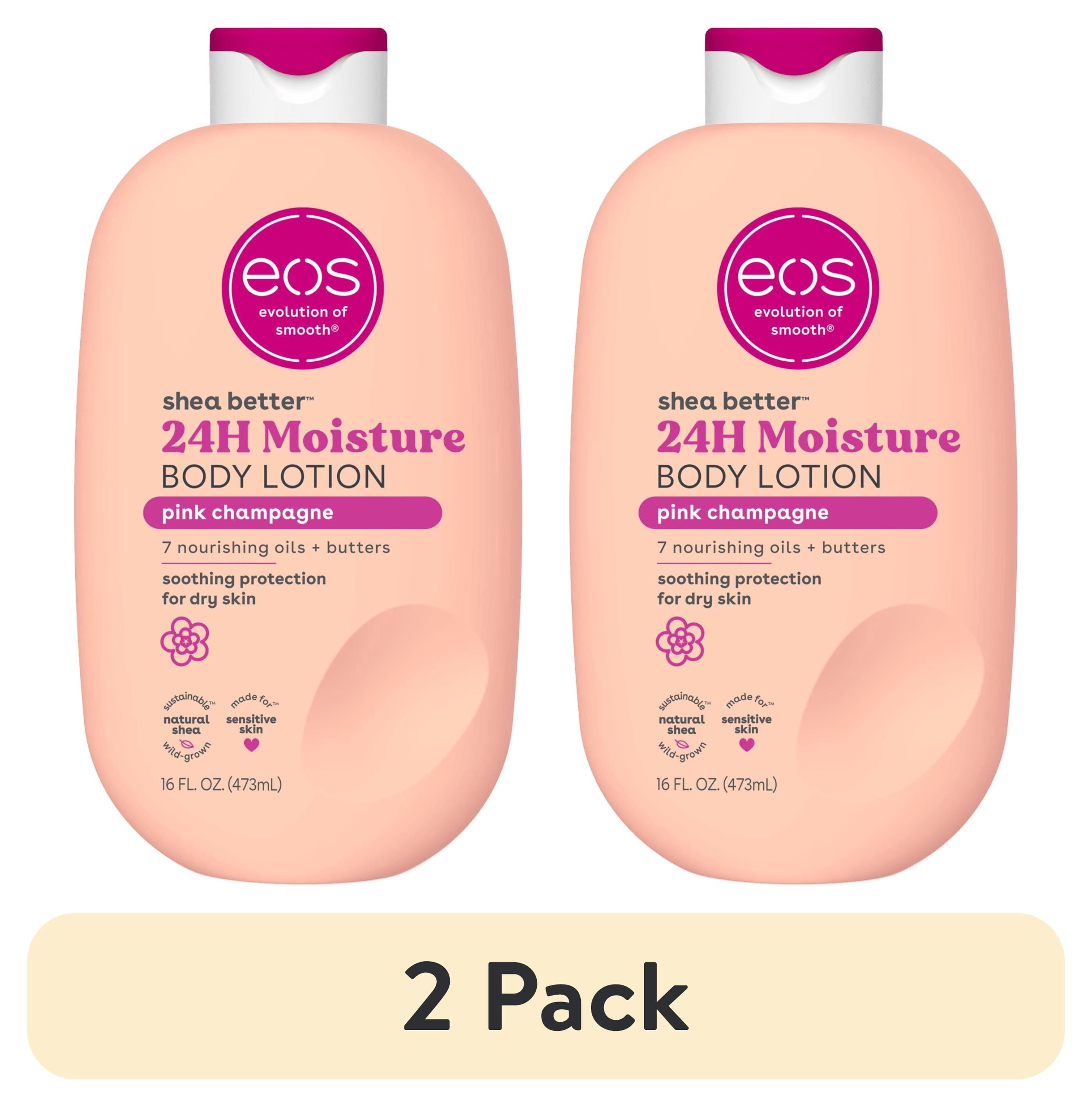 (2 pack) eos Shea Better Body Lotion for Dry Skin, Pink Champagne, 16 fl oz