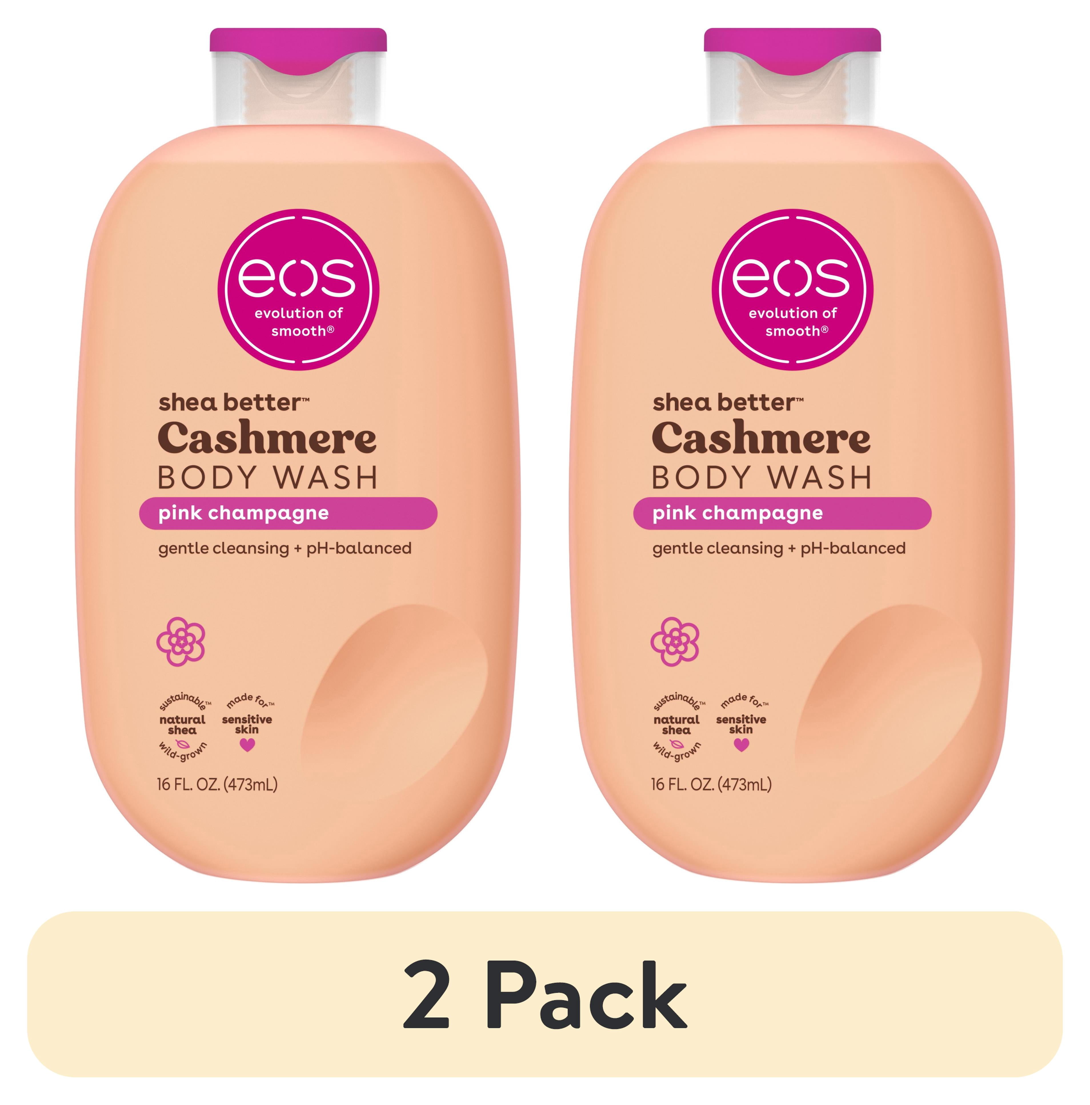 (2 pack) eos Shea Better Cashmere Body Wash, Pink Champagne, Creamy Gel Formula, 16 fl oz.