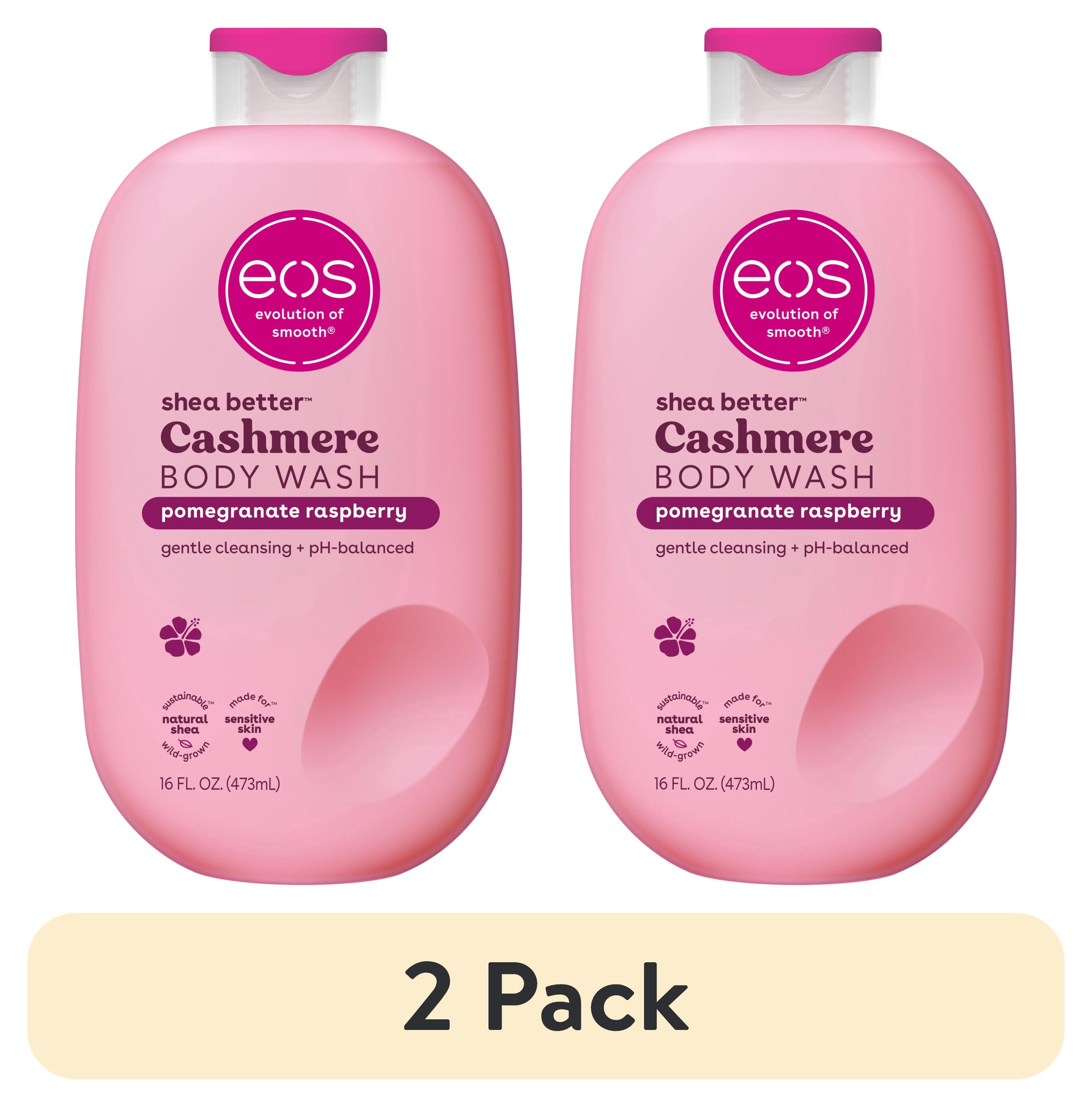(2 pack) eos Shea Better Cashmere Body Wash, Pomegranate Raspberry, Creamy Gel Formula, 16 fl oz.