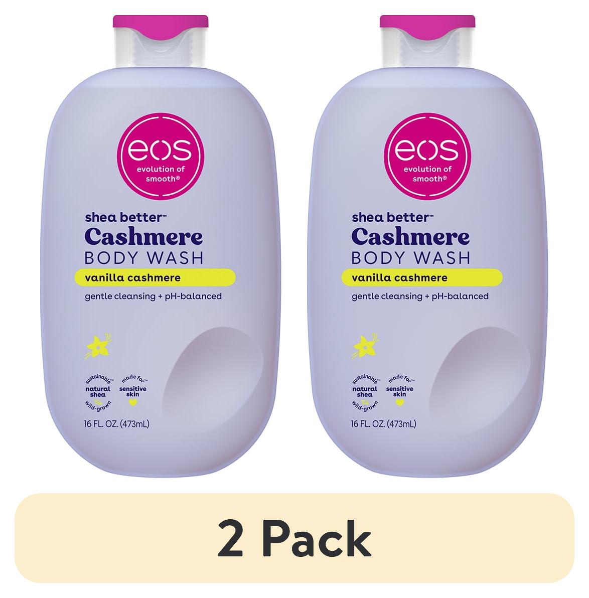 (2 pack) eos Shea Better Cashmere Body Wash - Vanilla Cashmere, Creamy Gel Formula, 16 oz