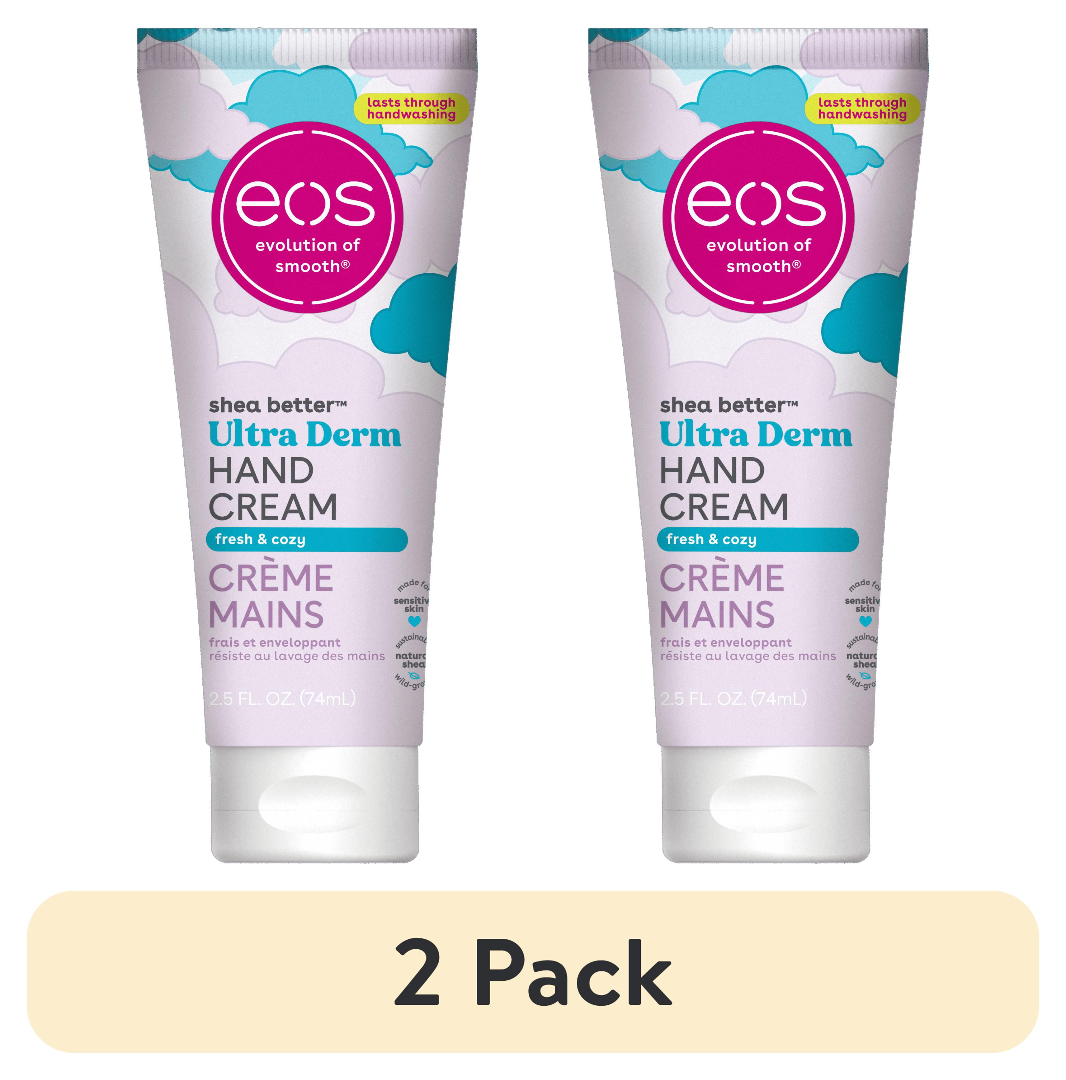 (2 pack) eos Shea Better Ultra Derm Hand Cream- Fresh & Cozy, Moisturizes Dry Hands, 2.5 fl oz, 1 Pack