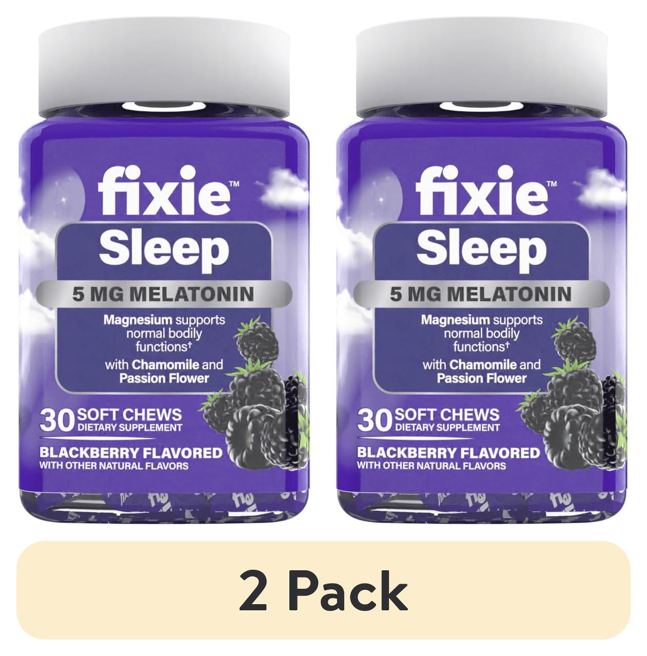 2 pack) fixie Soft Chews Sleep 5mg Melatonin, 30 chews - Walmart.com