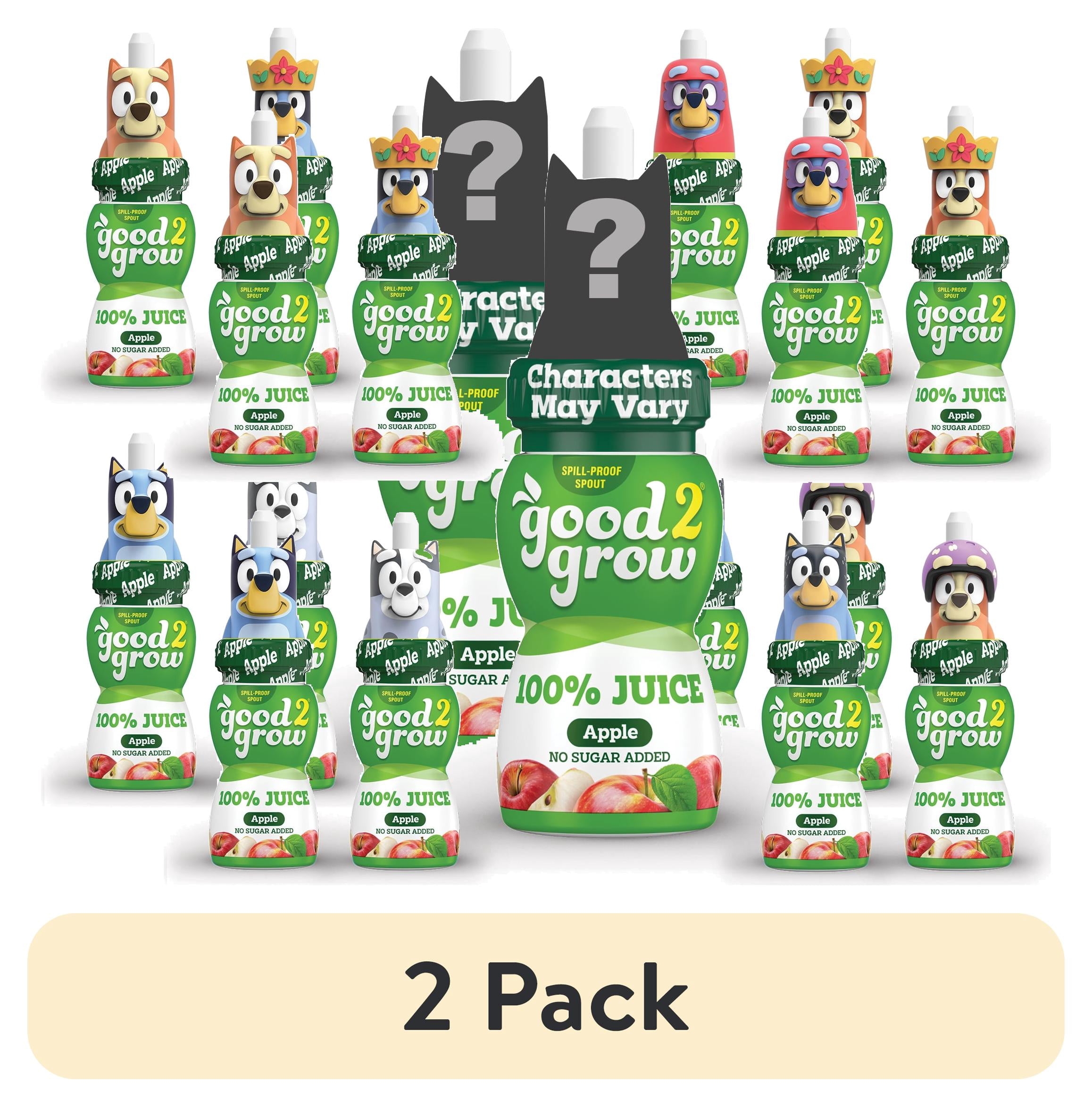 (2 pack) good2grow Bluey 6oz 100% Apple Juice Single Serve (Character Tops Vary, Exact Item may not be Pictured)