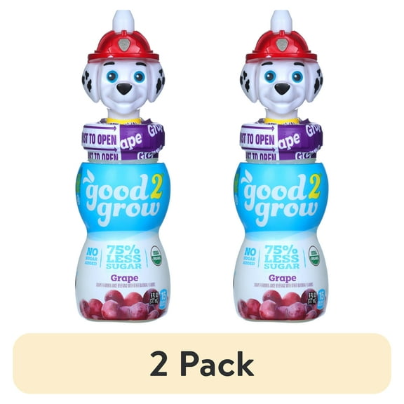(2 pack) good2grow 6oz Organic Low Sugar Grape Juice Single Serve (Character Tops Vary)