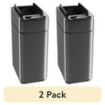 thumbnail image 1 of (2 pack) hOmeLabs Durable 2.4 Gallon Sensor Trash Can, Retractable Butterfly Lid, Batteries Included, Space-Efficient, Easy Clean, Battery-Powered - Dark Stainless Steel, 1 of 8