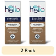 2 pack hello Dragon Dazzle Kids Toothpaste with Fluoride, Blue Raspberry Toothpaste, 4.2 Oz Tube