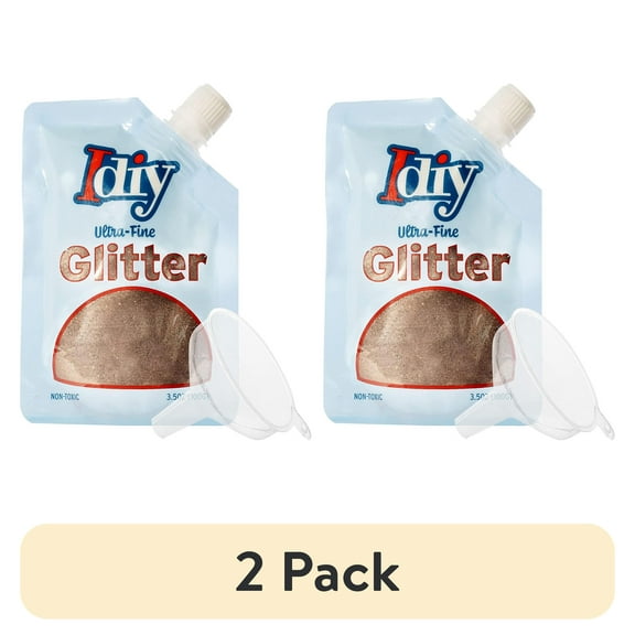(2 pack) iDIY Ultra Fine Glitter (100g, 3.5 oz Pouch) w Easy-Pour Bag and Funnel - Spiced Copper Extra Fine - Perfect for DIY Crafts, School Projects, Decorations, Resin - Great Stocking Stuffer for Crafters