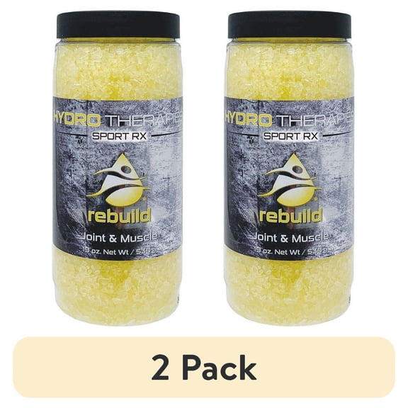 (2 pack) inSPAration Hydrotherapies Sport RX Rebuild Crystals, Eucalyptus & Peppermint, 19 oz