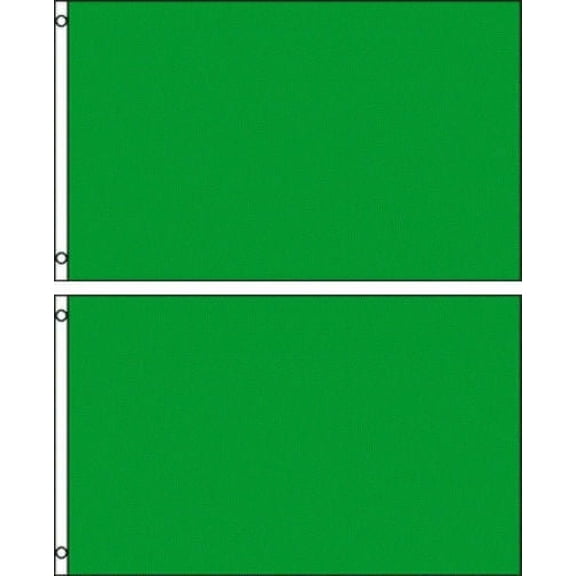 (2 pack lot) 2x3 Green Solid Plain Blank Color Flag 2'x3' Banner Grommets