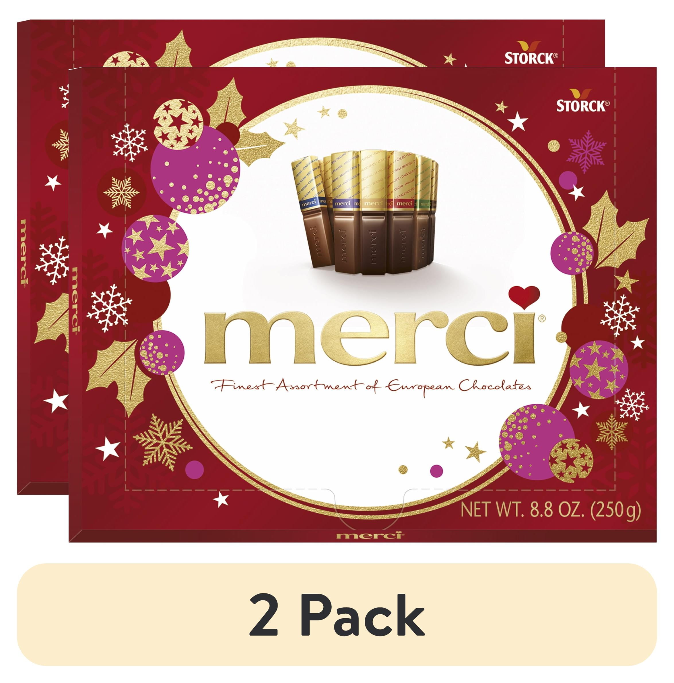 (2 pack) Merci Holiday Finest European Holiday Christmas Chocolates, 8.8oz