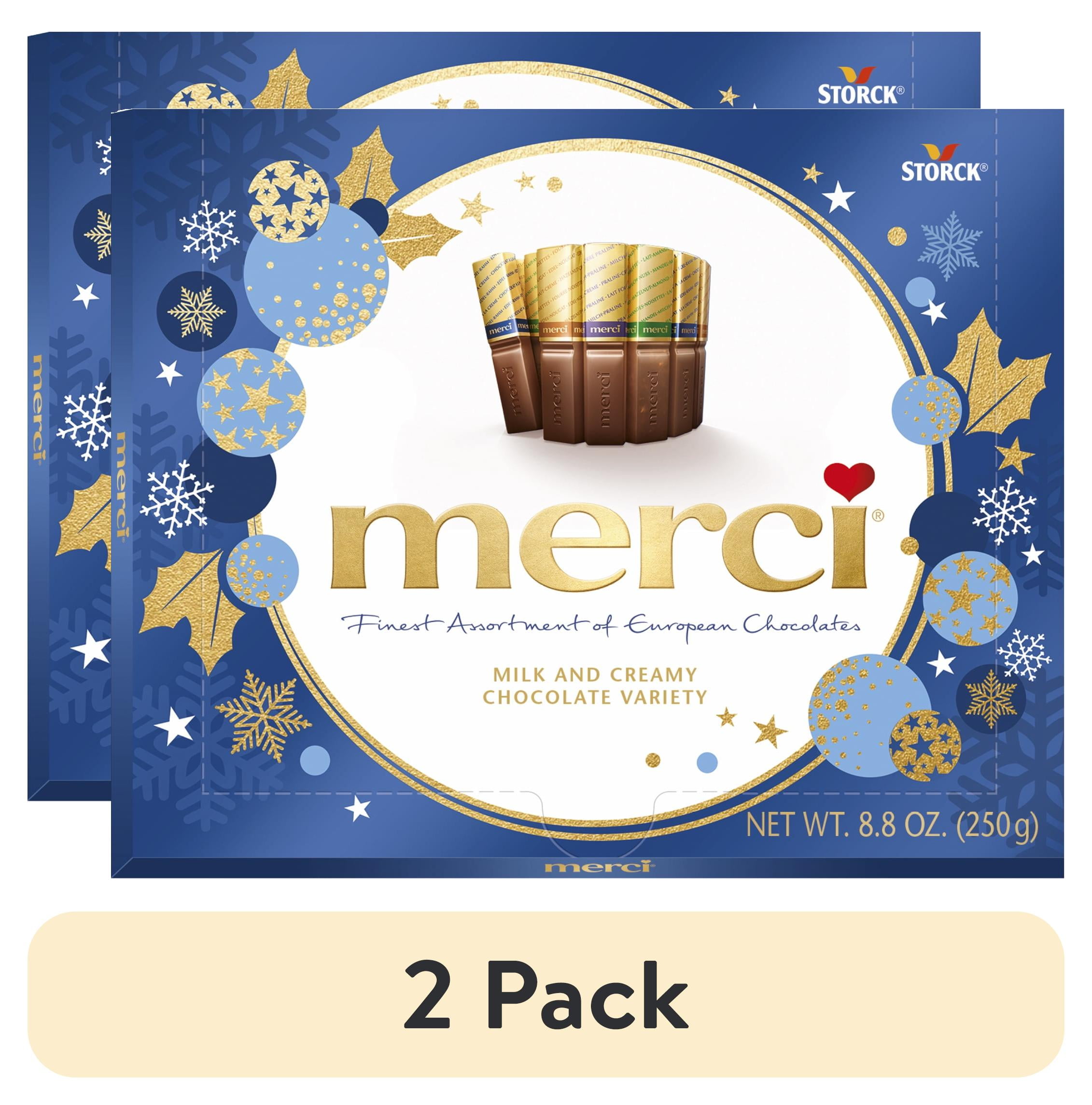 2 pack) PR Merci Milk Chocolate Assorted Holiday Christmas