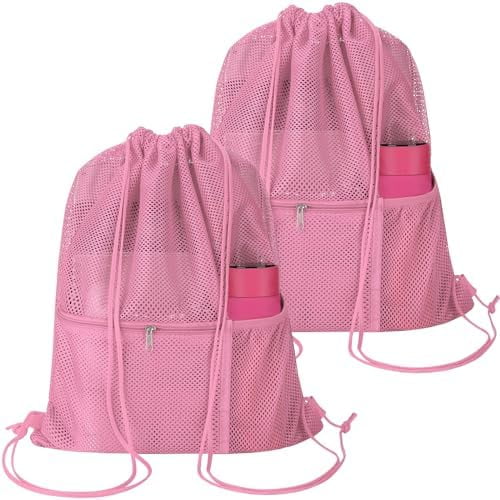 2 pack mesh drawstring backpack bag, multifunction mesh bag for ...